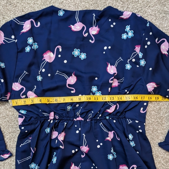 Flamingo long sleeve maxi dress navy blue - Picture 14 of 16